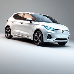 A high-quality modern hatchback design, emphasizing aesthetics, innovation, and functionality tailored for families