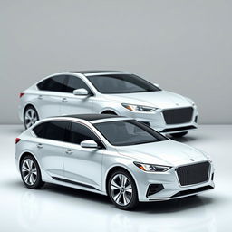 A high-quality modern sedan designed with a focus on aesthetics, innovation, and functionality