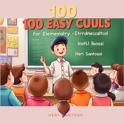 A captivating book cover illustration for '100 Easy Cults for Elementary School Children to Practice' by Heri Santoso