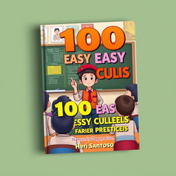 A captivating book cover illustration for '100 Easy Cults for Elementary School Children to Practice' by Heri Santoso