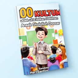 A visually appealing book cover for '100 KULTUM Mudah untuk Latihan Anak Sekolah Dasar' by Heri Santoso