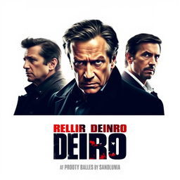 A striking movie poster featuring Robert De Niro as the main actor, positioned prominently in the center with a serious expression, embodying a powerful presence