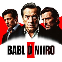 A striking movie poster featuring Robert De Niro as the main actor, positioned prominently in the center with a serious expression, embodying a powerful presence