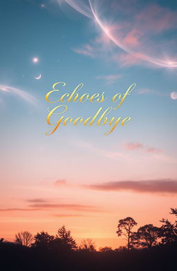 A visually captivating cover design for a poetry book titled 'Echoes of Goodbye'