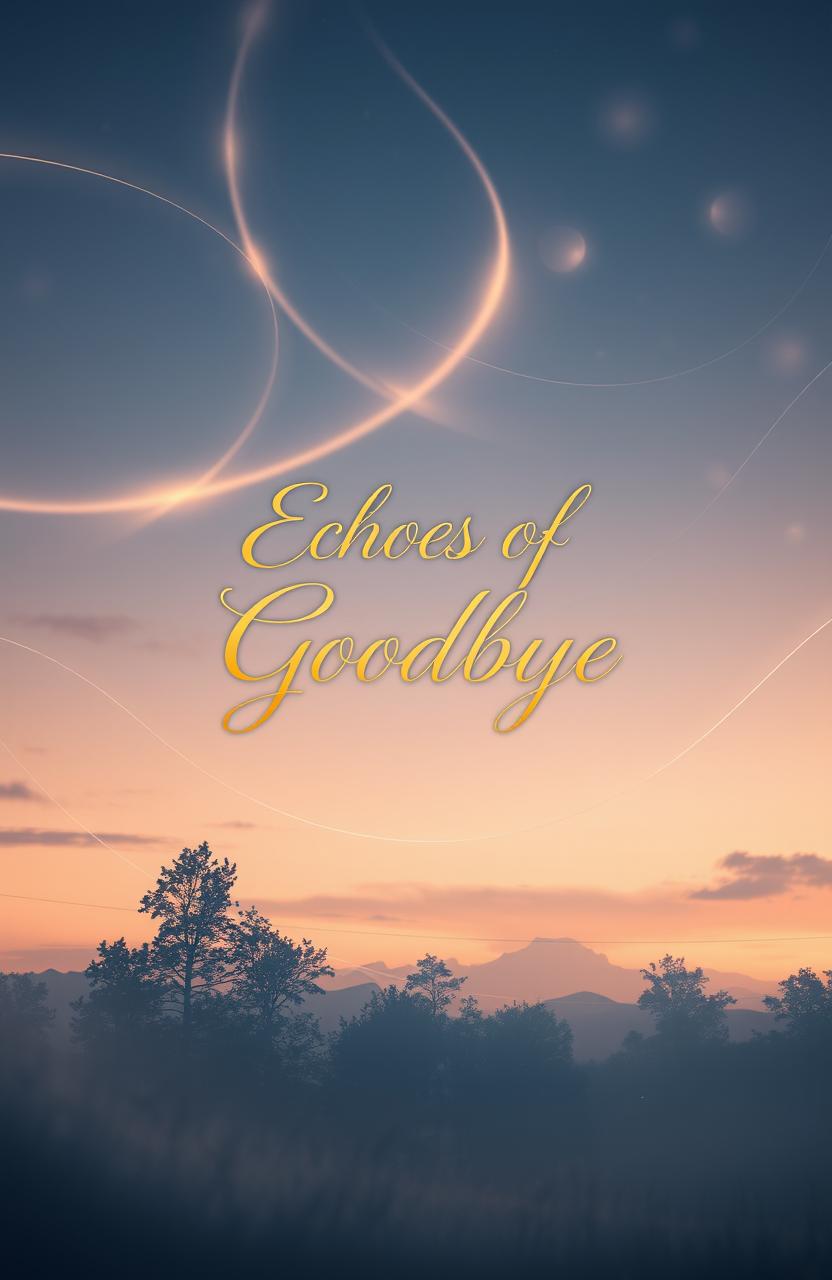 A visually captivating cover design for a poetry book titled 'Echoes of Goodbye'