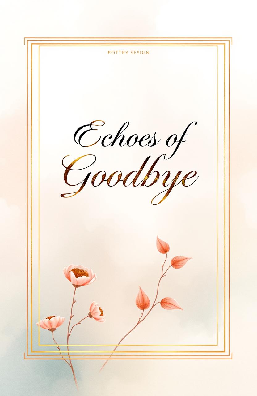 An elegant and attractive cover design for a poetry book titled 'Echoes of Goodbye'