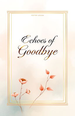 An elegant and attractive cover design for a poetry book titled 'Echoes of Goodbye'