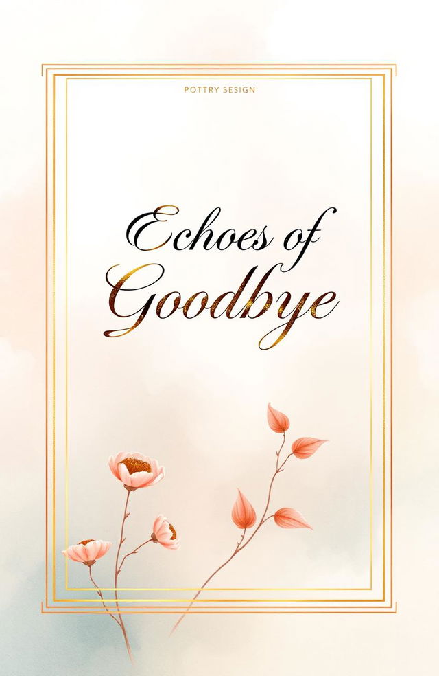 An elegant and attractive cover design for a poetry book titled 'Echoes of Goodbye'