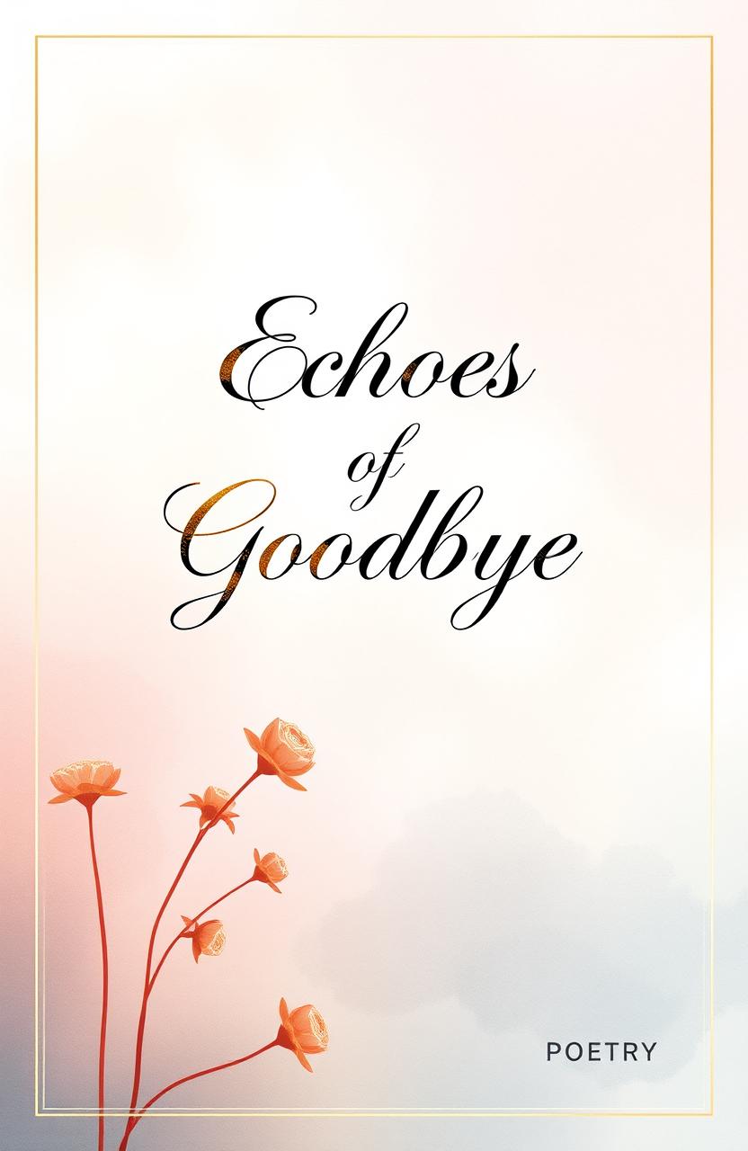 An elegant and attractive cover design for a poetry book titled 'Echoes of Goodbye'