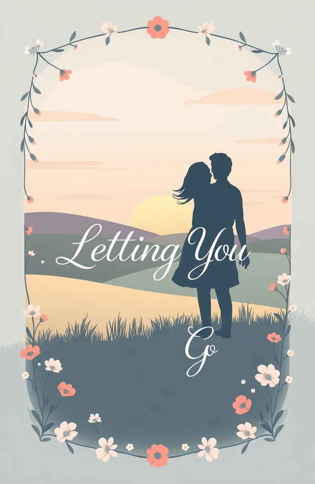 A cute and elegant book cover design for a fictional novel titled 'Letting You Go'