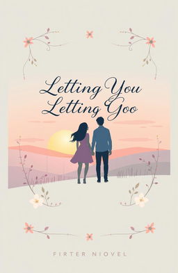 A cute and elegant book cover design for a fictional novel titled 'Letting You Go'