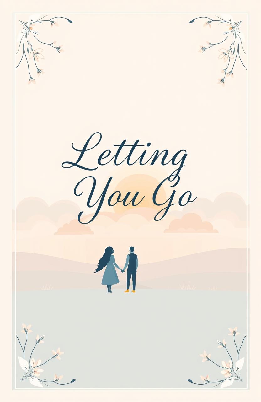 A cute and elegant book cover design for a fictional novel titled 'Letting You Go'