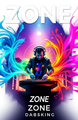 A vibrant album cover art for a music album titled 'Zone' by the musician Dabsking