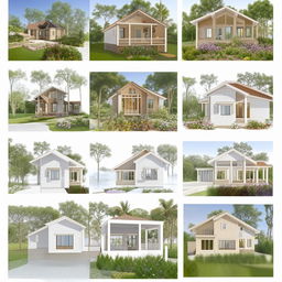 Generate multiple unique elevations and interior designs based on provided house plan