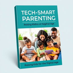 An inviting ebook cover design for 'Tech-Smart Parenting: Raising Kids in the Digital Age'