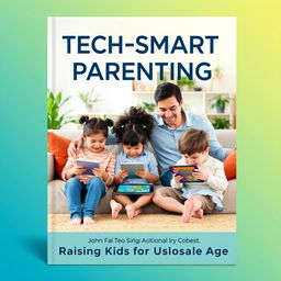 An inviting ebook cover design for 'Tech-Smart Parenting: Raising Kids in the Digital Age'