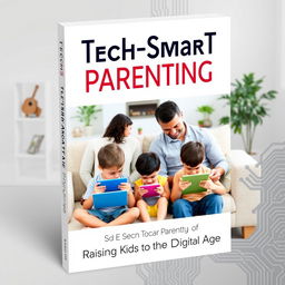 An inviting ebook cover design for 'Tech-Smart Parenting: Raising Kids in the Digital Age'