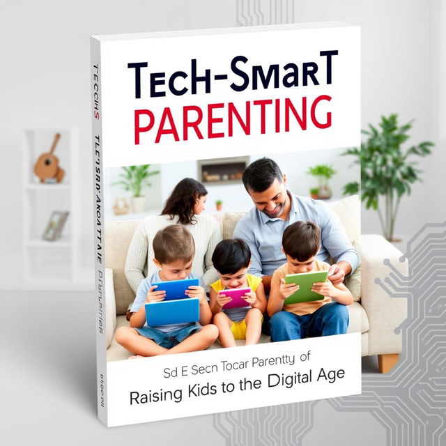 An inviting ebook cover design for 'Tech-Smart Parenting: Raising Kids in the Digital Age'