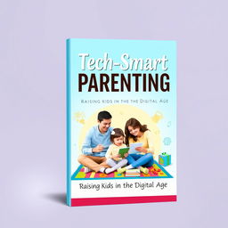 A beautiful and eye-catching ebook cover for 'Tech-Smart Parenting: Raising Kids in the Digital Age'