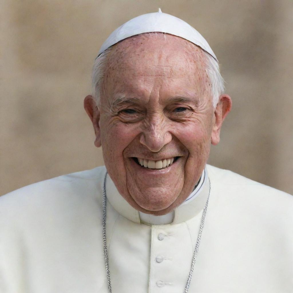 A heartwarming image of a happy, smiling Pope.