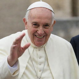 A heartwarming image of a happy, smiling Pope.