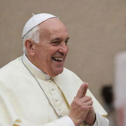 A heartwarming image of a happy, smiling Pope.