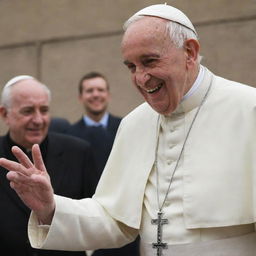 A heartwarming image of a happy, smiling Pope.