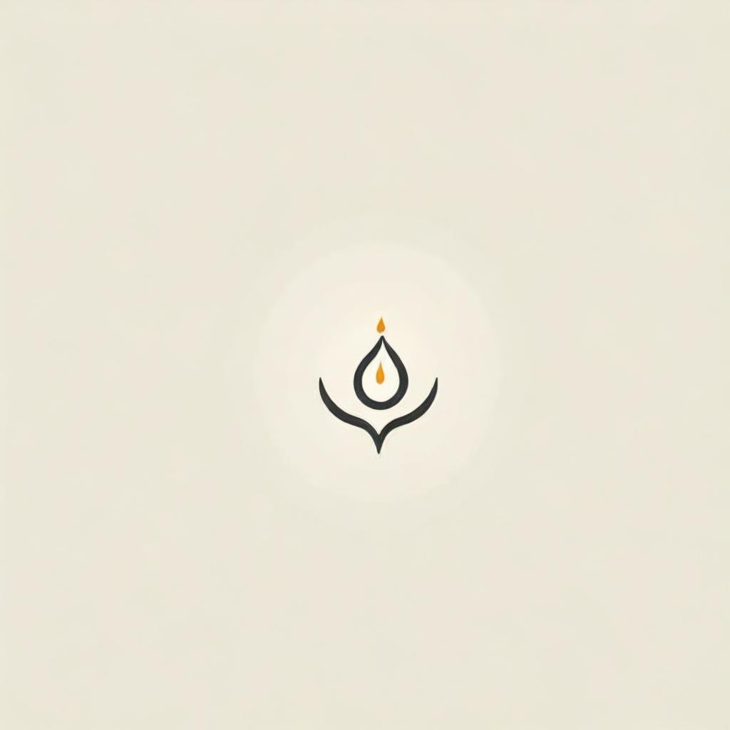 Create a minimalist logo featuring a candle, uniquely shaped like a flower.