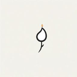 Create a minimalist logo featuring a candle, uniquely shaped like a flower.