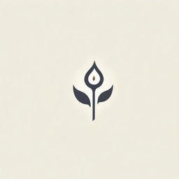 Create a minimalist logo featuring a candle, uniquely shaped like a flower.