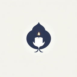 Create a minimalist logo featuring a candle, uniquely shaped like a flower.