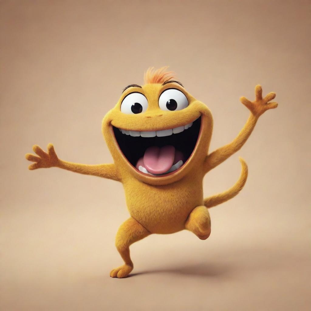 An animated image of a joyful 'Chiquibai' (imaginary creature) bouncing with infectious happiness.