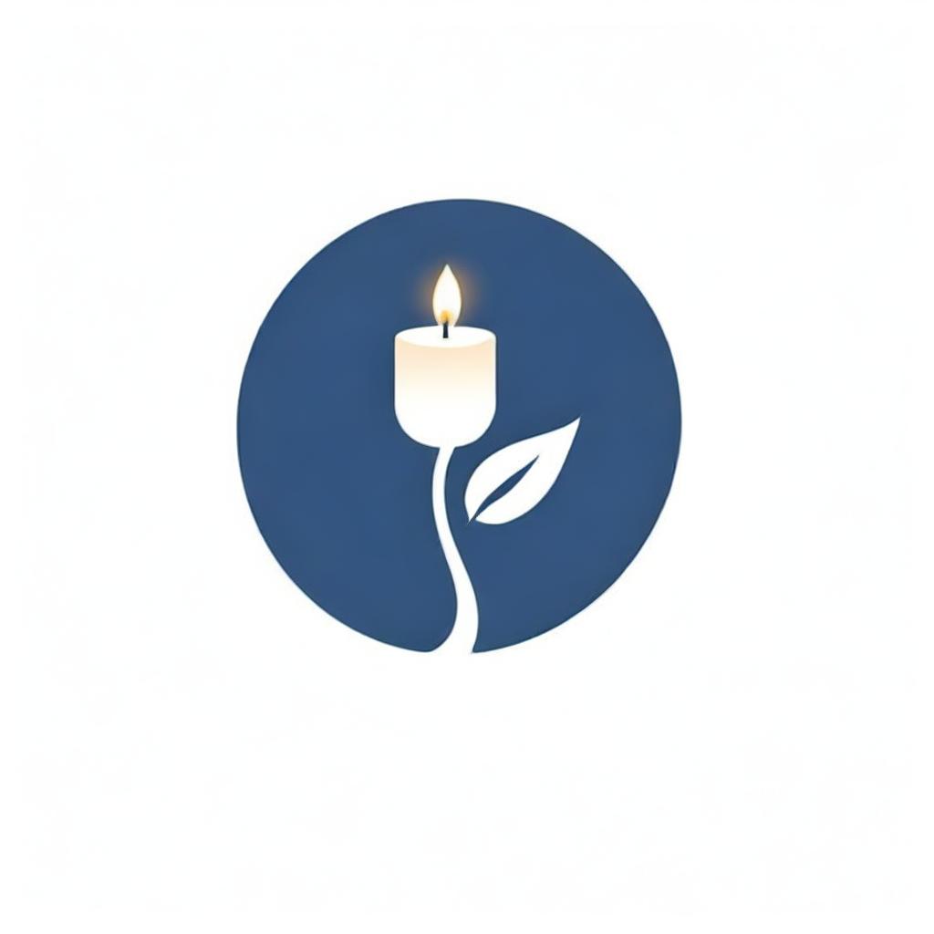 Design a logo showcasing a candle, with the base resembling the stem of a flower.