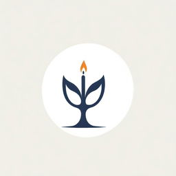 Design a logo showcasing a candle, with the base resembling the stem of a flower.