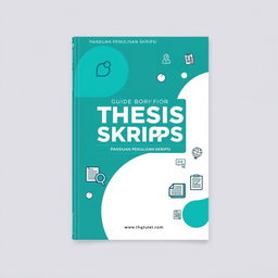 A modern and sleek guidebook cover design for thesis writing ('Panduan Penulisan Skripsi')