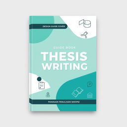 A modern and sleek guidebook cover design for thesis writing ('Panduan Penulisan Skripsi')