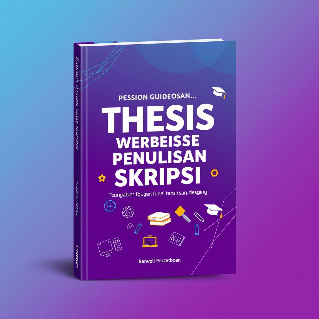 A modern and striking book cover design for a thesis writing guidebook ('Panduan Penulisan Skripsi')