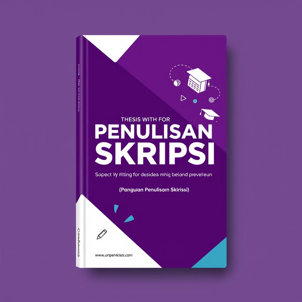 A modern and striking book cover design for a thesis writing guidebook ('Panduan Penulisan Skripsi')