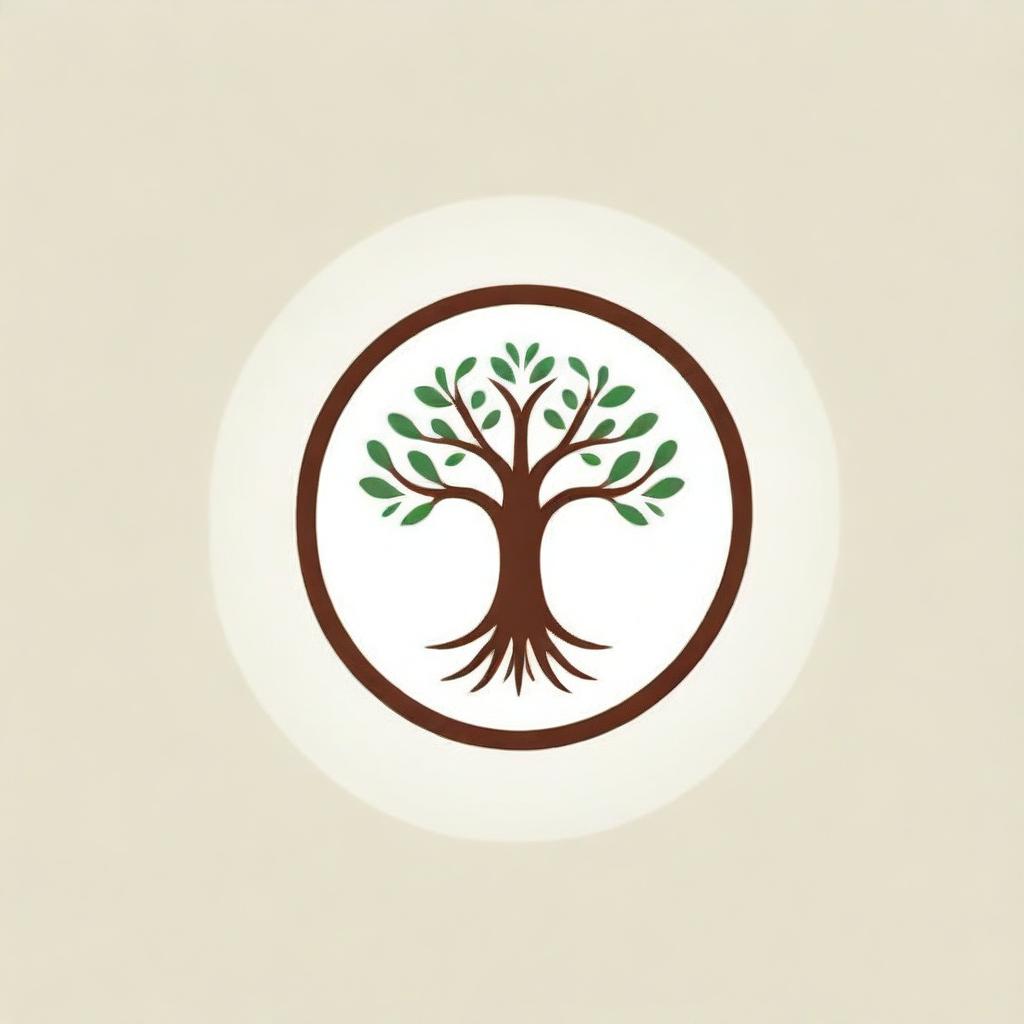 Create a minimalist logo portraying the tree of life.