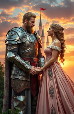 A powerful war leader and a royal princess sharing a tender moment with deep affection