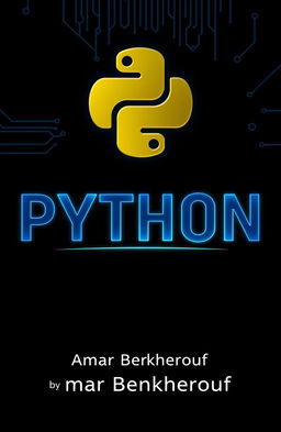 A book cover design featuring a dark theme related to Python and hacking