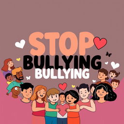 A bold and impactful poster design for 'STOP BULLYING'