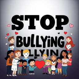 A bold and impactful poster design for 'STOP BULLYING'