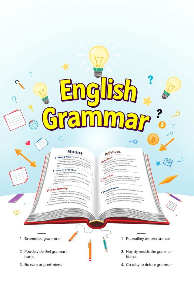 A visually appealing graphic depicting the concept of English grammar