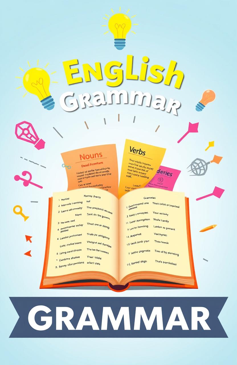 A visually appealing graphic depicting the concept of English grammar