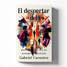 A captivating book cover design featuring the title 'El despertar del yo: psicología de la autopercepción' in bold, modern typography