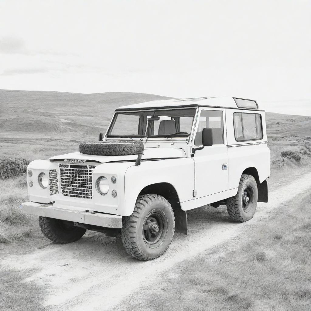 Land Rover Classic Off-Road Vehicle Outline for Coloring