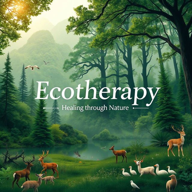 An engaging and informative cover design for a book on ecotherapy