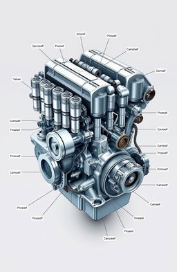 An illustration showcasing the intricate design of a modern automobile engine