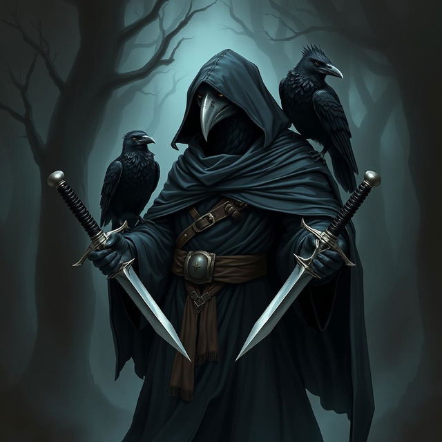 A Dungeons & Dragons-inspired Kenku character, showcasing humanoid avian features